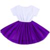 ODASDO Baby Girl It's My 1st Birthday Party Dress First Birthday Cake Smash Outfit Shiny Letter Print Cotton Short Sleeve Sequin Bowknot Tutu Tulle Princess Skirt Summer Clothes Photo Props Purple view 2