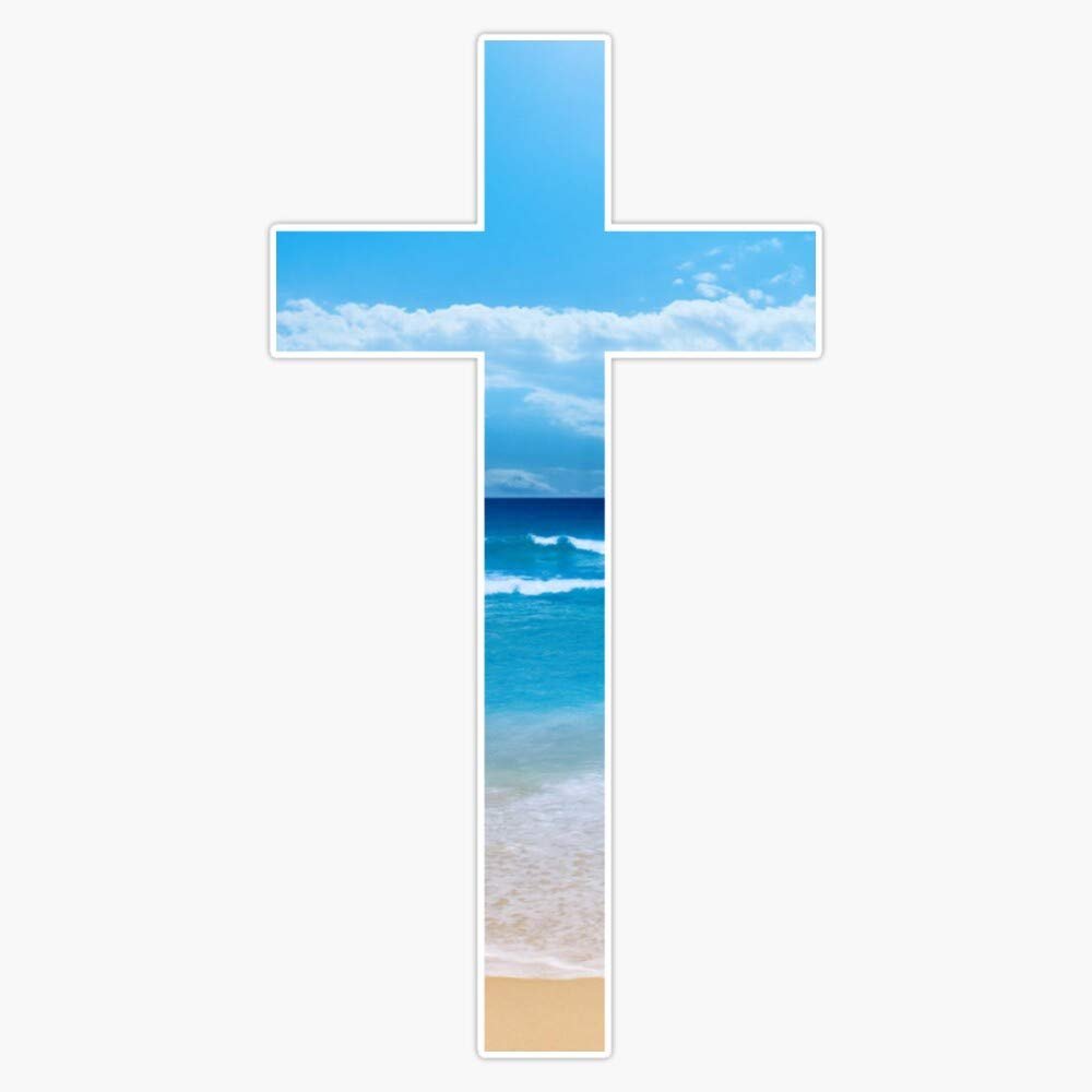 Christian Cross Vinyl Waterproof Sticker Decal Car Laptop Wall Window Bumper Sticker 5"