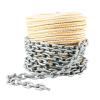 NovelBee 3/8 Inch x 100 Feet Double Braid Nylon Rope with 1/4 Inch x 15 Feet Galvanized Chain for Boat Anchor Rope and Dock Line (White/Gold) view 2