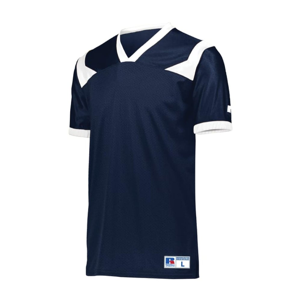 Russell Athletic Phenom6 Flag Football Jersey - Premium Performance Mesh Jersey for Men, Elite Football Wear, Advanced Design for Optimal Movement and Comfort, Navy/White M