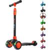 Allek Kick Scooter B03, Lean 'N Glide 3-Wheeled Push Scooter with Extra Wide PU Light-Up Wheels, Any Height Adjustable Handlebar and Strong Thick Deck for Children from 3-12yrs (Black-Red) view 1