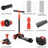 Allek Kick Scooter B03, Lean 'N Glide 3-Wheeled Push Scooter with Extra Wide PU Light-Up Wheels, Any Height Adjustable Handlebar and Strong Thick Deck for Children from 3-12yrs (Black-Red) view 2