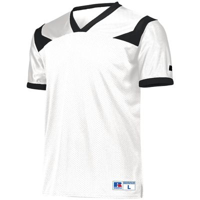 Russell Athletic Youth Phenom6 Flag Football Jersey - Premier Performance and Ultimate Gear for Young Athletes and Stylish Football Jersey for Young Players, White/Black XL