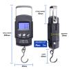 2 Pack Fish Scales, Portable Luggage Weight Scale with Backlit LCD Display 110lb / 50kg Electronic Balance Fishing Postal Hanging Hook Scale with 3.28 ft Measuring Tapes & 4 AAA Batteries (Black) view 2