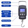 2 Pack Fish Scales, Portable Luggage Weight Scale with Backlit LCD Display 110lb / 50kg Electronic Balance Fishing Postal Hanging Hook Scale with 3.28 ft Measuring Tapes & 4 AAA Batteries (Black) view 3