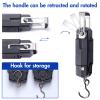 2 Pack Fish Scales, Portable Luggage Weight Scale with Backlit LCD Display 110lb / 50kg Electronic Balance Fishing Postal Hanging Hook Scale with 3.28 ft Measuring Tapes & 4 AAA Batteries (Black) view 4