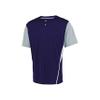 Russell Athletic Performance Two-Button Color Block Jersey Purple/Baseball Grey S view 1
