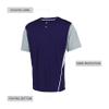 Russell Athletic Performance Two-Button Color Block Jersey Purple/Baseball Grey S view 3