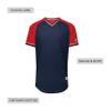 Russell Athletic Youth Classic V-Neck Jersey Navy/True Red/White XL view 4