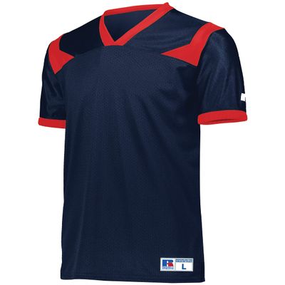 Russell Athletic Youth Phenom6 Flag Football Jersey - Premier Performance and Ultimate Gear for Young Athletes and Stylish Football Jersey for Young Players, Navy/True Red XL