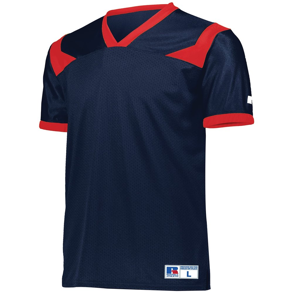 Russell Athletic Youth Phenom6 Flag Football Jersey - Premier Performance and Ultimate Gear for Young Athletes and Stylish Football Jersey for Young Players, Navy/True Red XL