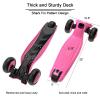 Allek Kick Scooter B03, Lean 'N Glide 3-Wheeled Push Scooter with Extra Wide PU Light-Up Wheels, Any Height Adjustable Handlebar and Strong Thick Deck for Children from 3-12yrs (Rose Pink) view 4