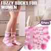 ANTSANG Fuzzy Socks for Women, Fluffy Warm Soft Slipper Socks for Winter & Home, Ideal for Teen Girls(Pink) view 2