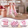 ANTSANG Fuzzy Socks for Women, Fluffy Warm Soft Slipper Socks for Winter & Home, Ideal for Teen Girls(Pink) view 4