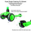 Allek Kick Scooter B03, Lean 'N Glide 3-Wheeled Push Scooter with Extra Wide PU Light-Up Wheels, Any Height Adjustable Handlebar and Strong Thick Deck for Children from 3-12yrs (Lime Green) view 4