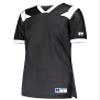 Russell Athletic Ladies Phenom6 Flag Football Jersey Elite Performance Mesh Football Shirt for Women, Perfect for Team Play & Training, Black/White XL view 1