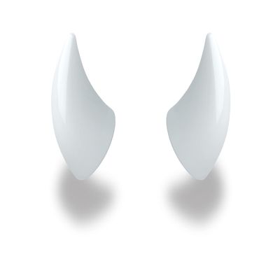 Helmet Flair MagNeatOhz Small White Devil Horns for Helmet | Made in USA | Magnetic & Interchangeable Horns for Motorcycle, Bike & Ski Helmets - Pair