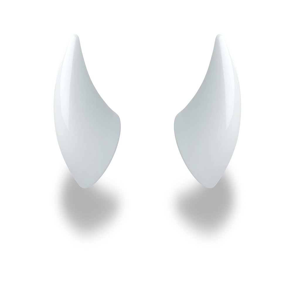 Helmet Flair MagNeatOhz Small White Devil Horns for Helmet | Made in USA | Magnetic & Interchangeable Horns for Motorcycle, Bike & Ski Helmets - Pair