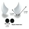 Helmet Flair MagNeatOhz Small White Devil Horns for Helmet | Made in USA | Magnetic & Interchangeable Horns for Motorcycle, Bike & Ski Helmets - Pair view 3