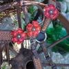 Circle Y Sarah Rose Vintage Hand-Tooled Leather Breast Collar with Red Flower Conchos, Lace & Fringe | Adjustable Stainless Steel Horse Tack for Show & Trail Riding view 4