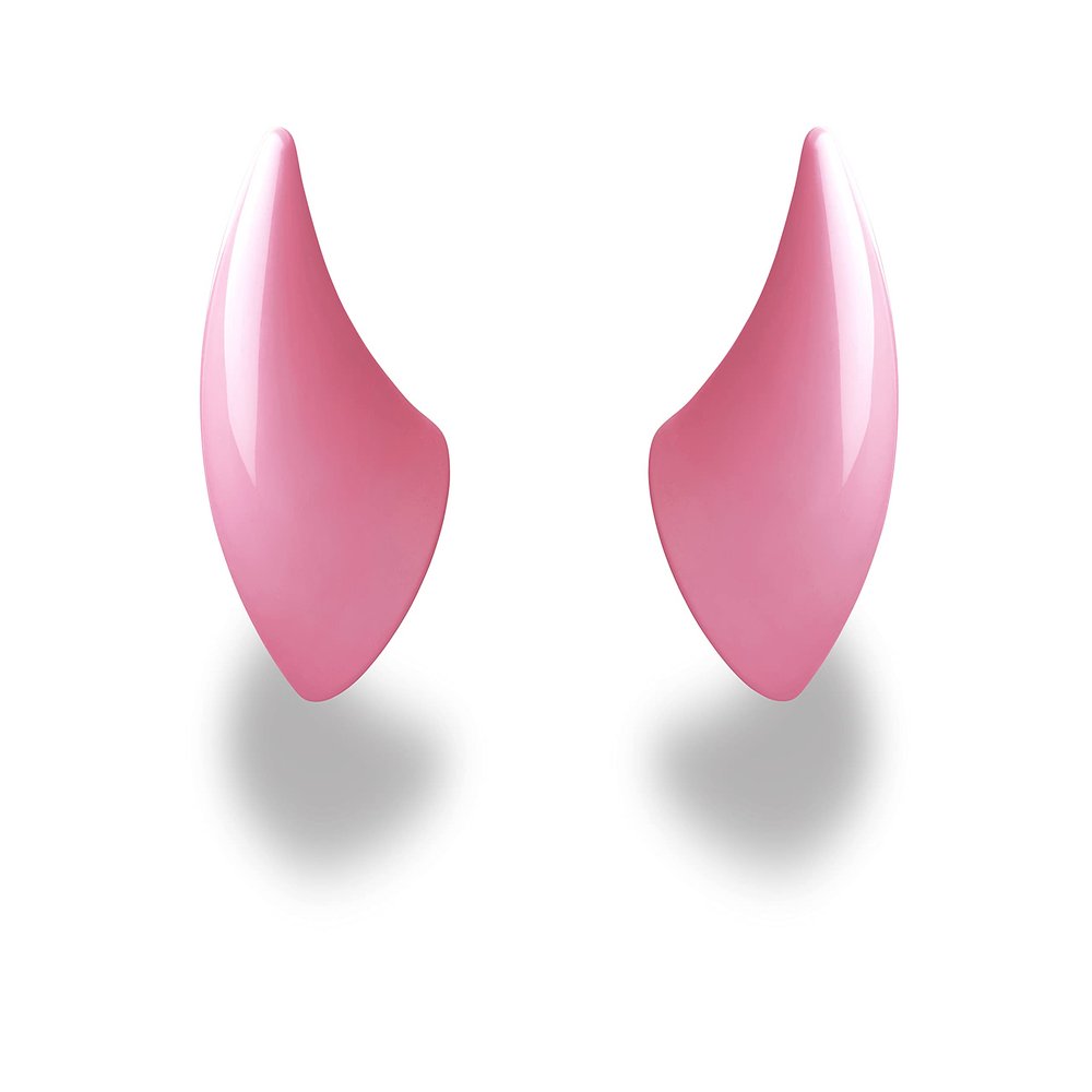 Helmet Flair MagNeatOhz Small Pink Devil Horns for Helmet | Made in USA | Magnetic & Interchangeable Horns for Motorcycle, Bike & Ski Helmets - Pair