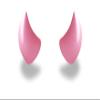 Helmet Flair MagNeatOhz Small Pink Devil Horns for Helmet | Made in USA | Magnetic & Interchangeable Horns for Motorcycle, Bike & Ski Helmets - Pair view 1