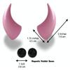 Helmet Flair MagNeatOhz Small Pink Devil Horns for Helmet | Made in USA | Magnetic & Interchangeable Horns for Motorcycle, Bike & Ski Helmets - Pair view 3