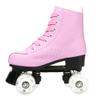 XUDREZ Roller Skates for Women Men Cozy PU Leather High-top Roller Skates for Beginner Double-Row PU Wheels, Professional Indoor Outdoor Roller Skates with Shoes Bag (Pink Flash,39) view 4