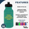 DISCOUNT PROMOS Custom 20 oz. Water Bottles with Push Cap Set of 10, Personalized Bulk Pack - Perfect for Gym, Hiking, Camping, Outdoor Sports - Teal view 2
