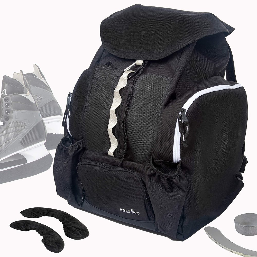 Athletico Hockey Backpack - Large Backpack to Carry Hockey Equipment Including Skates (Black)