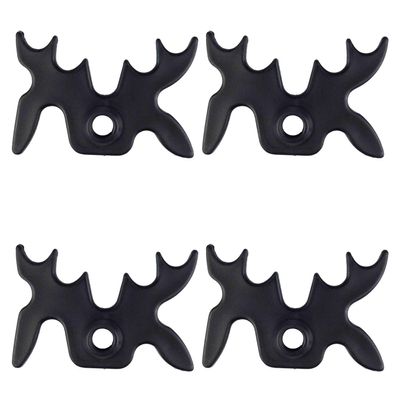 Zelerdo 4 Pack Plastic Moosehead Pool Billiard Cue Bridge Head (Black)
