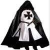 Mens Medieval Crusader Knights Templar Tunic Cape Costumes Renaissance Halloween Surcoat Warrior Black Plague Cloak Cosplay Top (Black, X-Large) view 1