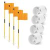 KINGTOP Golf Flagsticks Mini, Putting Green Flag for Yard, All 3 Feet, Golf Pin Flags Hole Cup Set, Fiberglass Portable 2-Section Design, Gifts Idea, Orange-4 Pack, 6 Inch Golf Hole Cup view 1