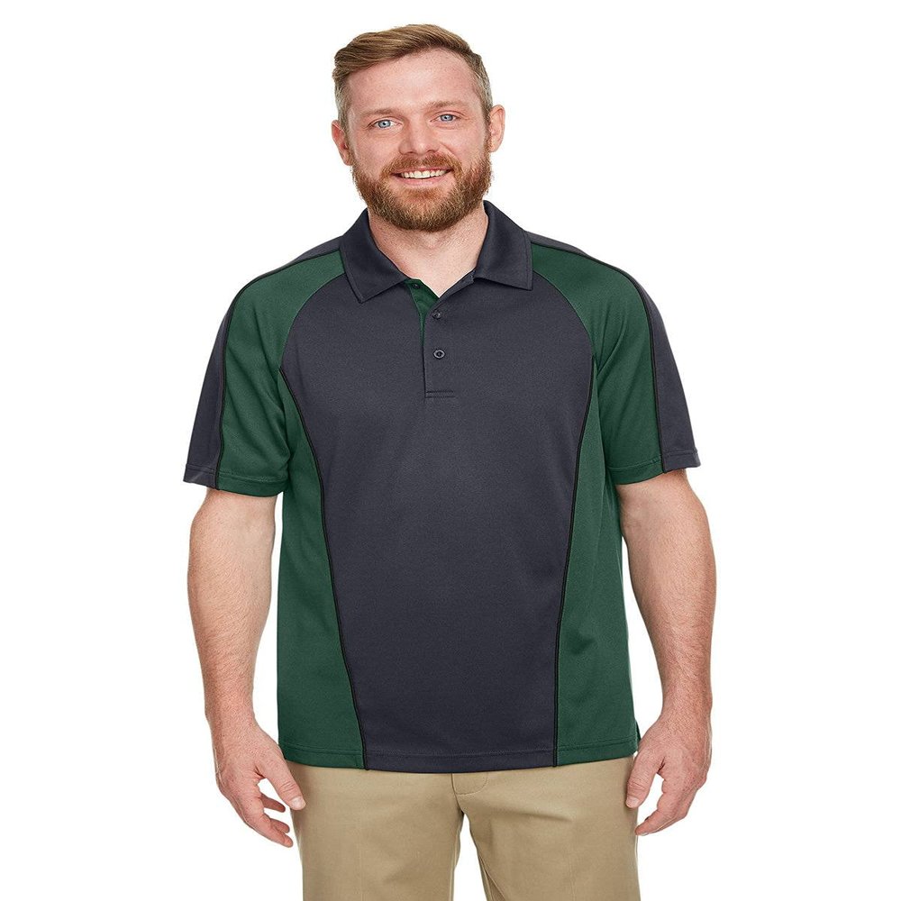 Harriton Men's Snag Protection Plus IL Colorblock Polo XL D CH/D GRN/BLK