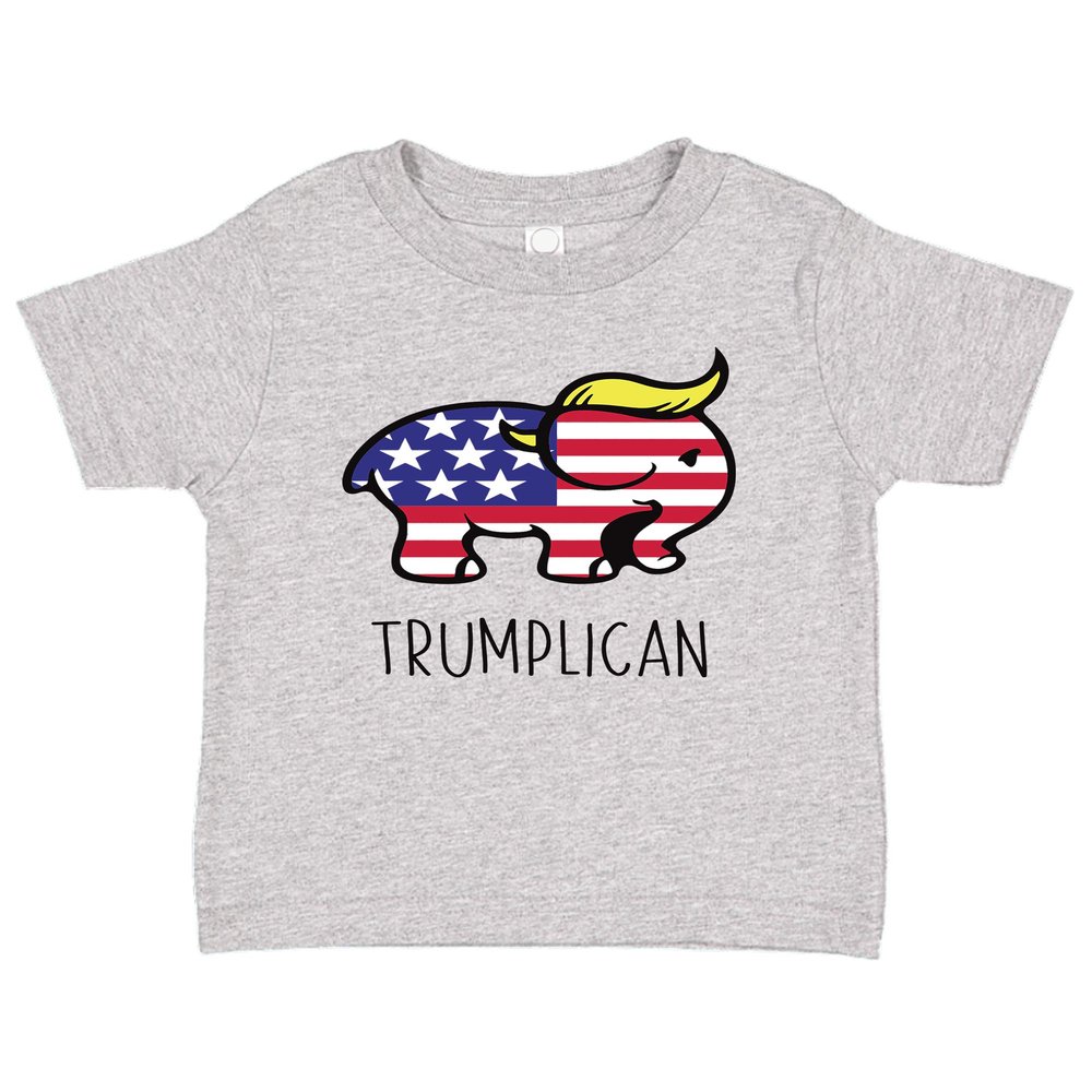 Ink Trendz Trumplican Cute Toddler T-Shirt, GOP, Republican Tee, President 47 (Heather Grey, 2T)