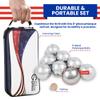Idle Banter Boules Game Set - Flag Themed Carrying Case with 8 Premium 73 mm Petanque Balls, Fun & Portable Outdoor Lawn Game for All Ages, Classic French Sport for Skill & Strategy view 3