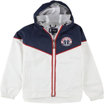 G-III Sports Womens Washington Wizards Windbreaker Jacket, White, Small