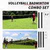 Badminton & Volleyball Combo Set- 32FT Adjustable Professional Volleyball Net for Lawn, Backyard, Easy Set up Volley ball Set with Volley ball,Badminton Racquets,Carry Bag,Boundary Line for Family Fun view 3