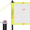 Badminton & Volleyball Combo Set- 32FT Adjustable Professional Volleyball Net for Lawn, Backyard, Easy Set up Volley ball Set with Volley ball,Badminton Racquets,Carry Bag,Boundary Line for Family Fun view 4