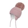 DINGDONG'S CLOSET Baby Toddler Boys Girls Fleece Knit Lined Hat Kids Hat with Earflap Winter Fleece Hat Pom Pom Hat(Pink,0-1T) view 2