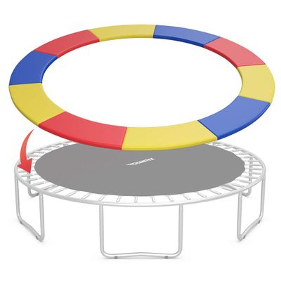 Giantex Trampoline Pad, 8ft 10ft 12ft 14ft Trampoline Replacement Safety Pad, No Holes for Pole, Waterproof Trampoline Accessories Spring Cover (12 Ft, Multicolor)