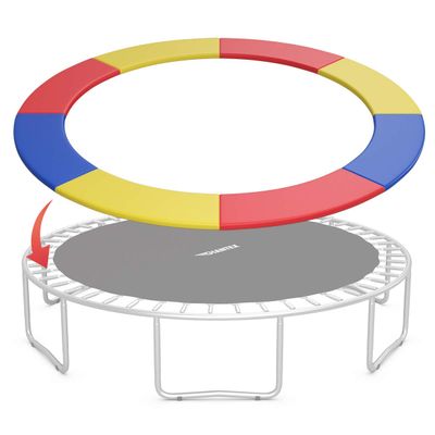 Giantex Trampoline Pad, 8ft 10ft 12ft 14ft Trampoline Replacement Safety Pad, No Holes for Pole, Waterproof Trampoline Accessories Spring Cover (10 Ft, Multicolor)