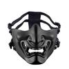 Aoutacc Airsoft Half Face Masks, Airsoft Mask Evil Demon Monster Kabuki Samurai Hannya Oni Mask for Masquerade Party, Halloween, Cs War Game (Adjustable Strap Black) view 1