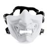 Aoutacc Airsoft Half Face Masks, Evil Demon Monster Kabuki Samurai Hannya Oni Half Face Protective Masks Masquerade Ball, Party, Halloween (Adjustable Strap White) view 1