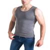 Flygo Mens Cotton Winter Warm Thermal Tank Top Fleece Lined Underwear Sleeveless Vest (Dark Grey, Large) view 2