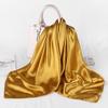 35" Womens Large Satin Square Scarf Silk Feeling Hair Wrapping Gift Headscarf Scarves Ginger Yellow view 3
