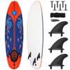 Giantex Surfboard, 6 Ft Stand Up Surfing Board w/ 3 Detachable Fins, Safety Leash, Non-Slip Lightweight Foam Surfboard for Kids, Teenager, Adults (Red) view 1