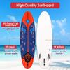 Giantex Surfboard, 6 Ft Stand Up Surfing Board w/ 3 Detachable Fins, Safety Leash, Non-Slip Lightweight Foam Surfboard for Kids, Teenager, Adults (Red) view 2