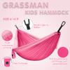 GRASSMAN Kids Hammock-Small Camping hammocks, Portable Camping Gear for Child Indoor/Outdoor use, with Tree Straps & Carabiners Pink view 2