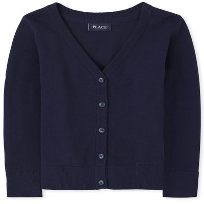 The Children's Place Girls' Uniform V Neck Cardigan Tidal XL (14)